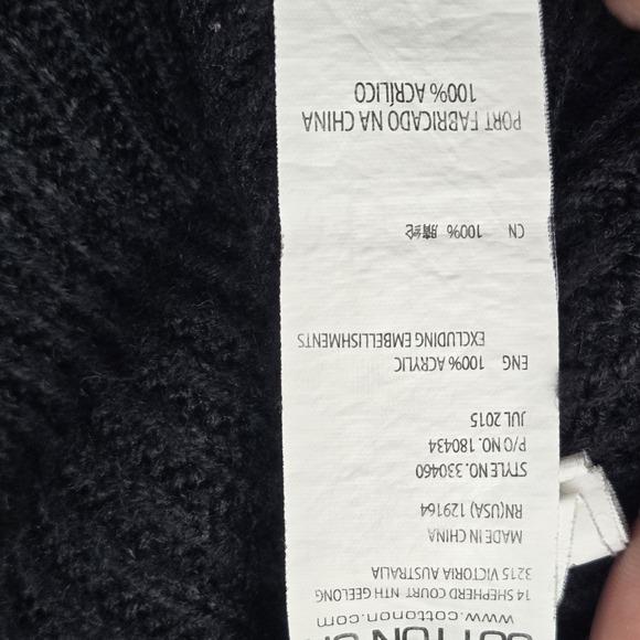 Cotton On Men Beanie ONE SIZE Black Knit Foldover Acrylic - Picture 5 of 8